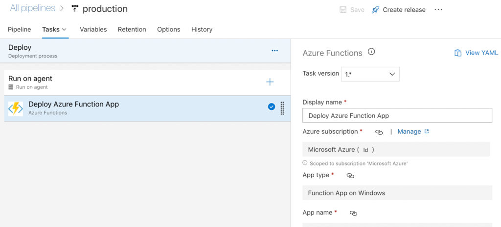 Azure Function Deploy Pipeline